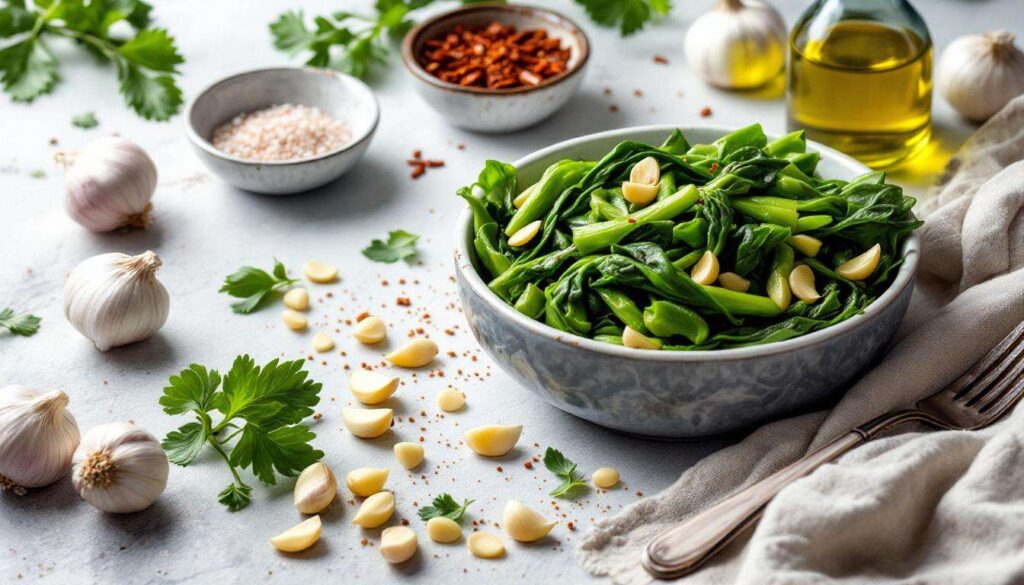 Cucinare le cime di rapa: sbollentale prima di ripassarle in padella con l’aglio