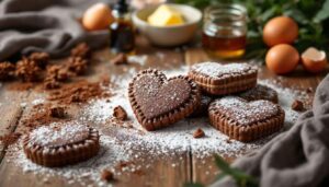 Cuori di pasta frolla al cacao